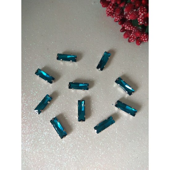 Стразы в цапах "Палочки" цв. мексиканский синий, цена за 1 шт